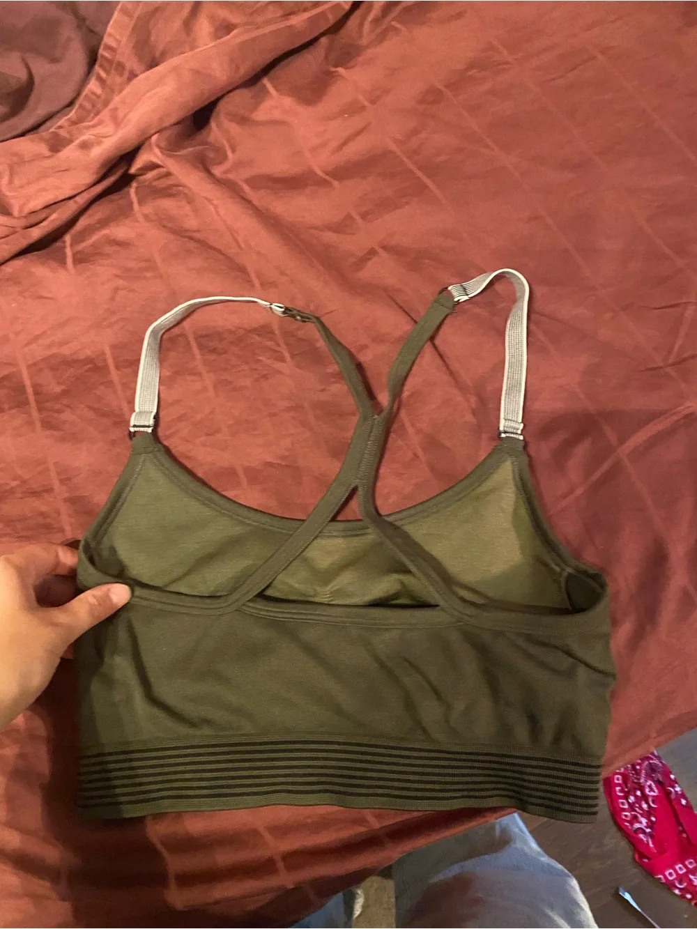Victoria Secret Sport Olive Green Seamless Racerback Bralette